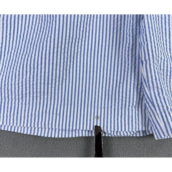 Berle‎ Shorts Mens 34 Regular Blue Hickory Seersucker Pleated Prep Trad Outdoor - Picture 2 of 9
